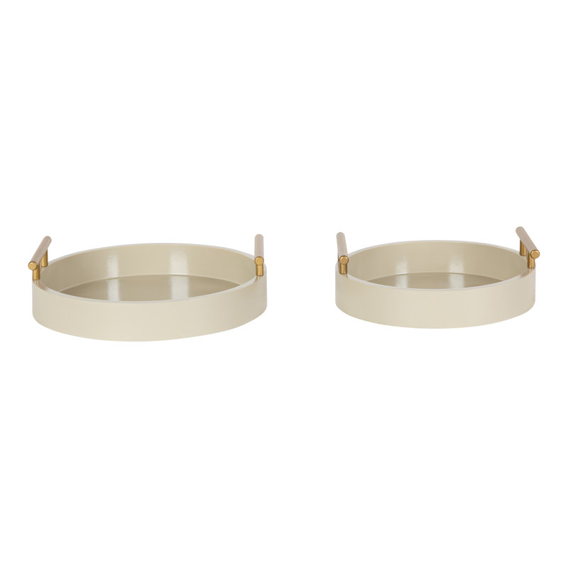 Norvan Tray - Set of 2, Light Brown/Gold