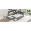 Lit double en bois, lit double, lit gigogne, tête de lit tapissier, étagères de rangement avec rangement-130465860