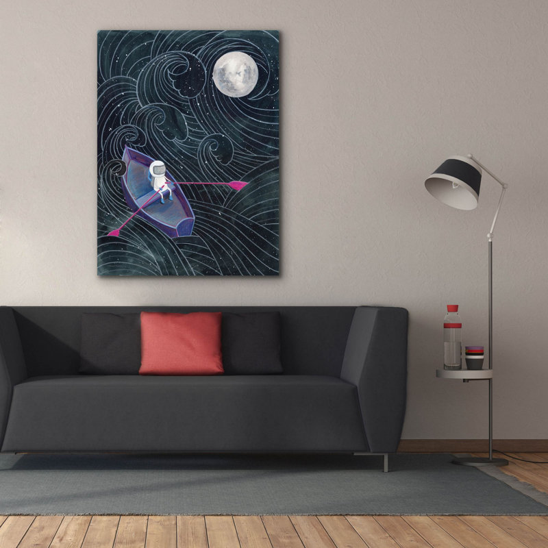  «Boat To The Moon» par Rachel Nieman, art mural sur toile, 40 po x 54 po, H 54 po x l 40 po