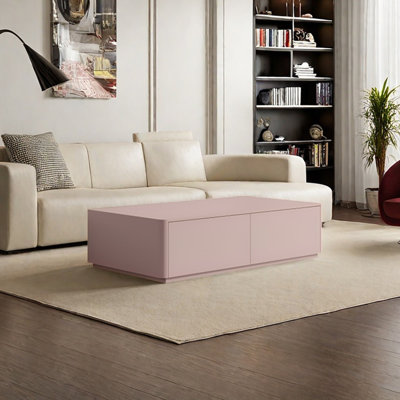 Table basse moderne en bois avec quatre tiroirs de rangement