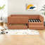 Lits jumeaux multifonctionnels avec rangement, boucle orange, chambre d'enfant moderne