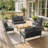 6.5″ Outdoor Replacement Cushion Set, Deep Seating Seat / Back Cushion Set, 24″W X 24″ D, Set Of 2-1568410407