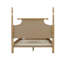 Luxueux grand lit avec poteau tourné et structure latérale en bois naturel de couleur unie