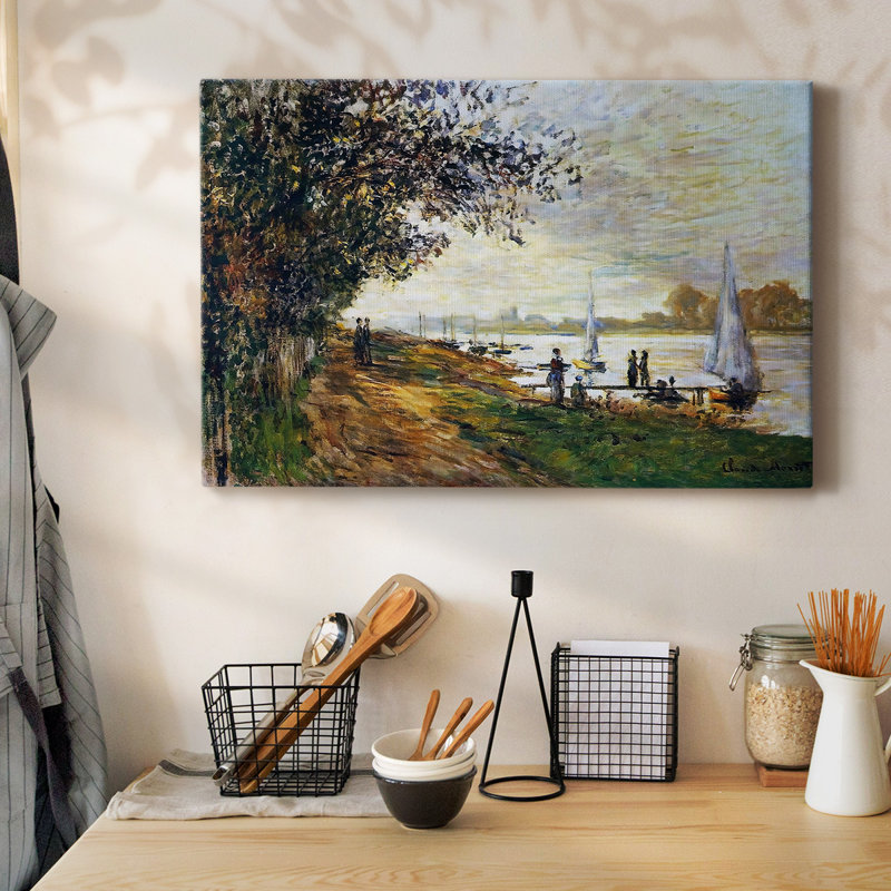 Toile tendue The Riverbank at Le Petit-Gallery, H 12 po x l 18 po