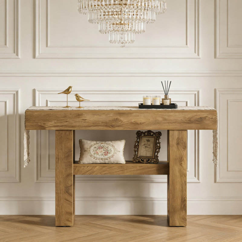 Entryway Table,Storage Console Table,Sofa Table, Light Brown