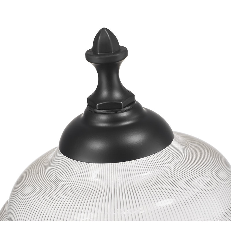 Tête de lanterne noire matte à 1 lumière H 20,25 po Quinton, Prismatique transparent