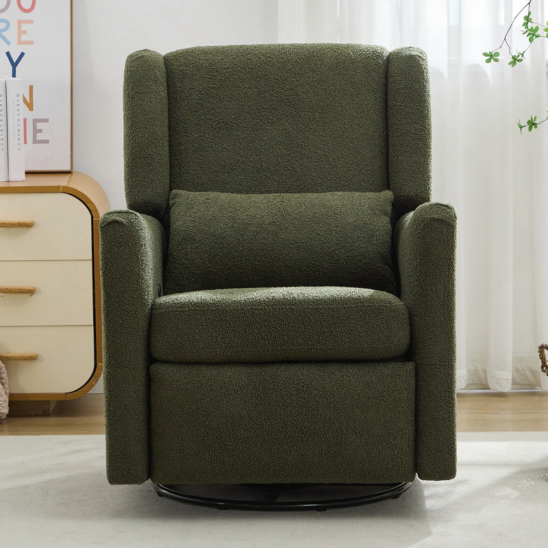Fauteuil inclinable pivotant avec coussin, Seaweed Green Boucle Incorrect