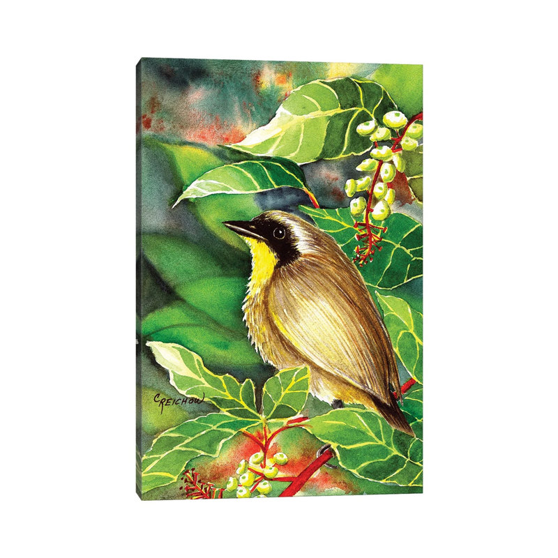 Common Yellow Throat by Christine Reichow - Wrapped Canvas Painting, 20.32 cm H x 30.48 cm W