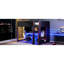 Lit double, lit mezzanine en bois, fini noir, bureau intégré, garde-robe, DEL, tiroir, rangement, expérience noir, peu encombrant, fonctionnel-913168879