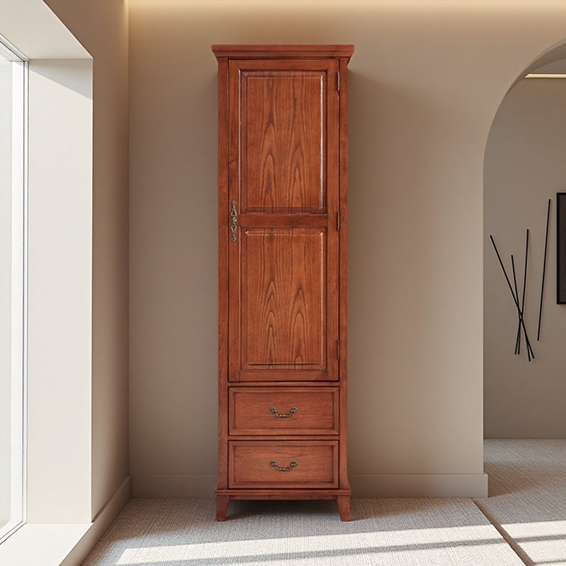 Armoire de rangement en bois d'hévéa de style américain