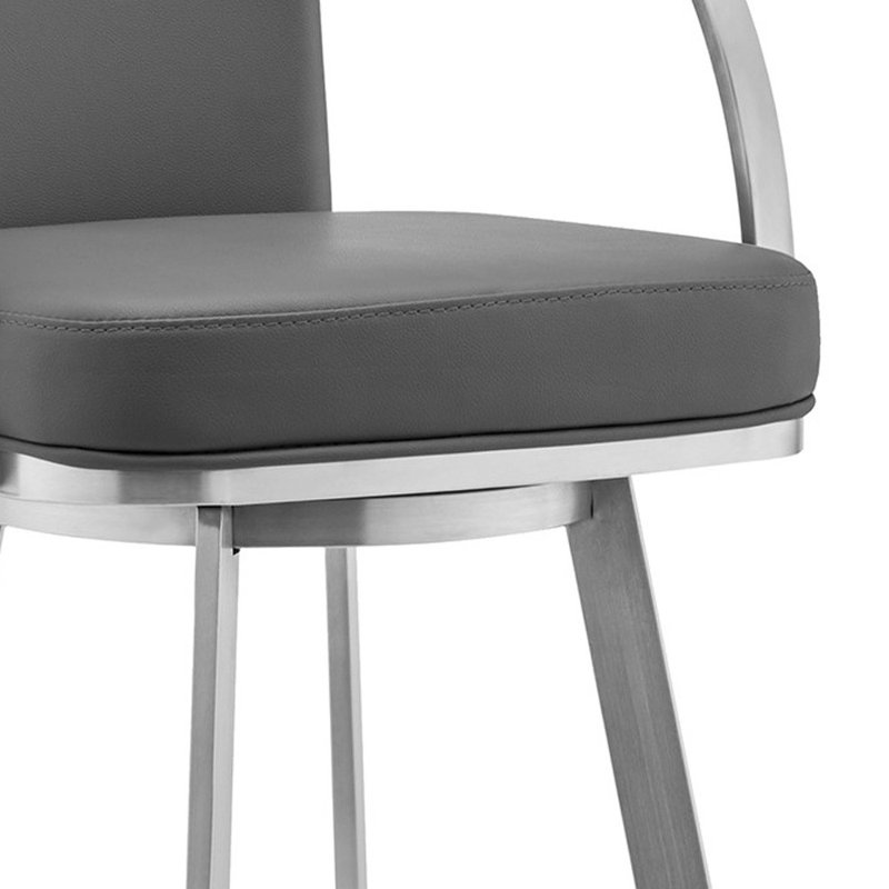 Chaise de bar pivotante en similicuir et fer 40 po