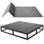 Bunkie Board, lit très grand californien 72,4 x 83,8 po, sous-matelas pliable avec sangles autoagrippantes, noyau en PP avec tissu Oxford 600D, anti-affaissement pour les cadres en métal, les lits superposés et les canapés-lits-2074082913