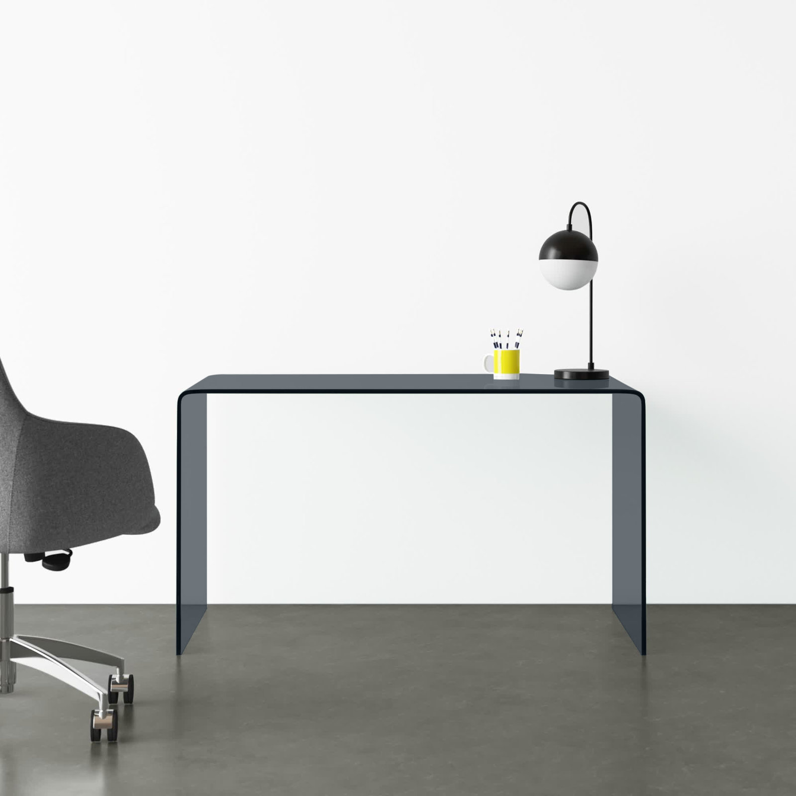 Writing Desk, Dark Gray, 29" H x 50" W x 27.5" D
