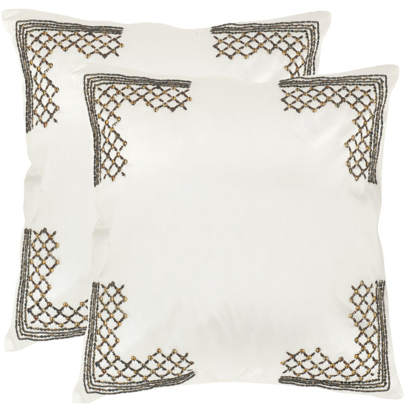 Appliqued Feather Throw Pillow