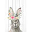 «Floral Crowned Hare», reproduction sur bois blanc-61297437