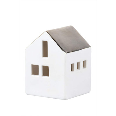 Porcelain Village House - Mini With Gold Roof - LED - Large