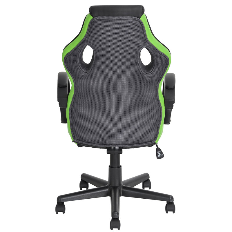 Wade Logan Abbottsford Faux Leather PC & Racing Game Chair, Green/Black