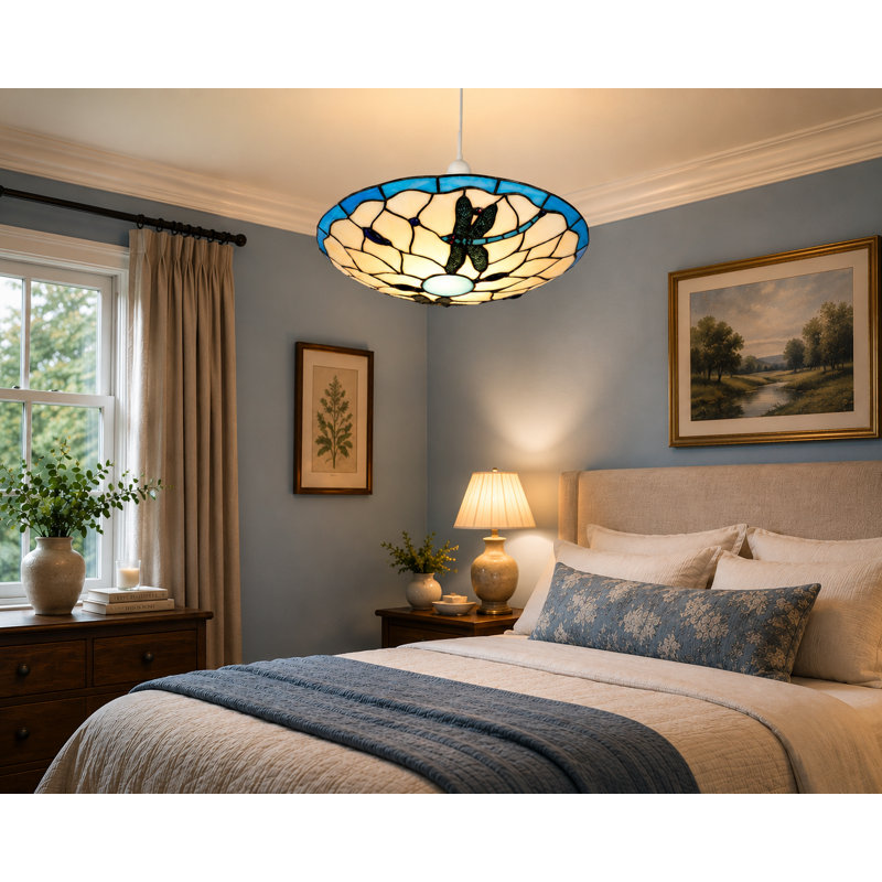 Plainville 15 cm H Bowl Glass Pendant Shade ( Screw On ), Blue