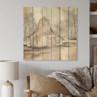 " Farmhouse Barn Gray VI " Painting Print