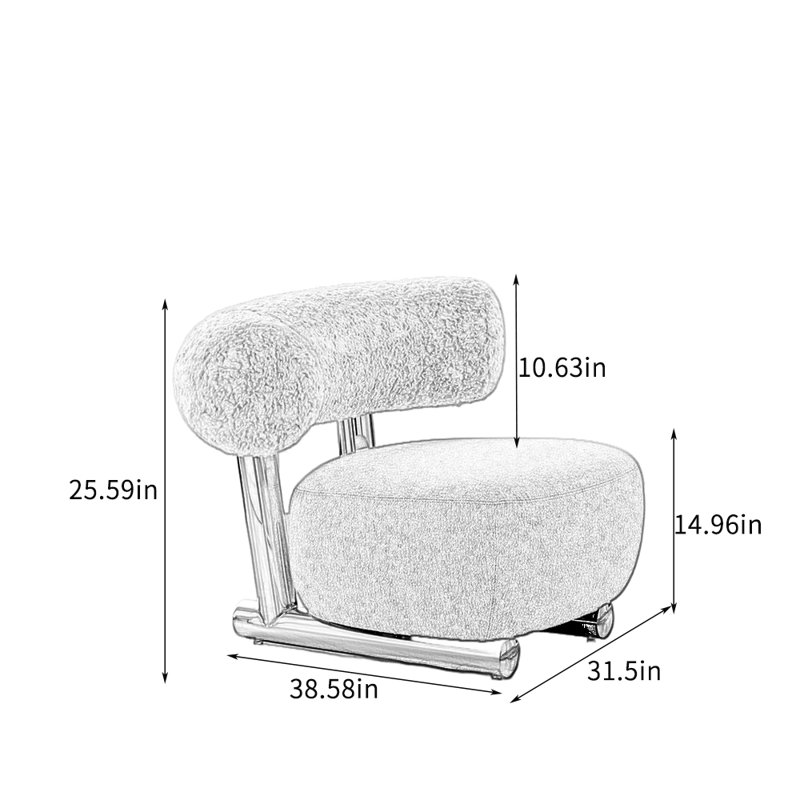 Chaise de loisir simple moderne., Mauve / gris clair