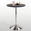 Table de bar ronde de 90 cm de hauteur, pivotante à 360° et réglable en hauteur, style bistrot/pub, avec piètement chromé.-107125754