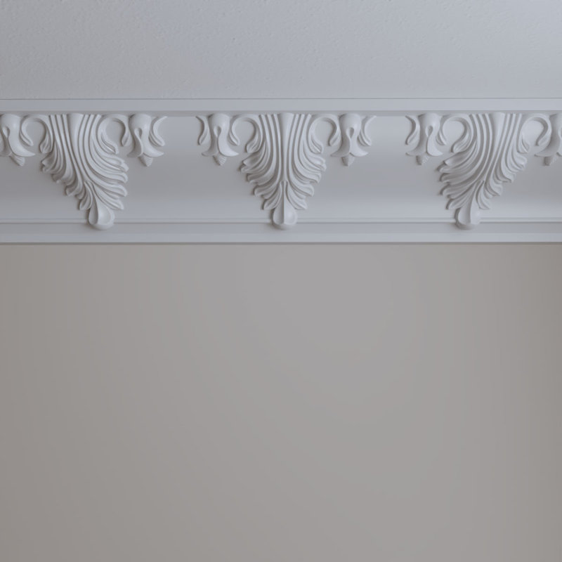 Primed White Polyurethane Alexandria Crown Moulding Sample