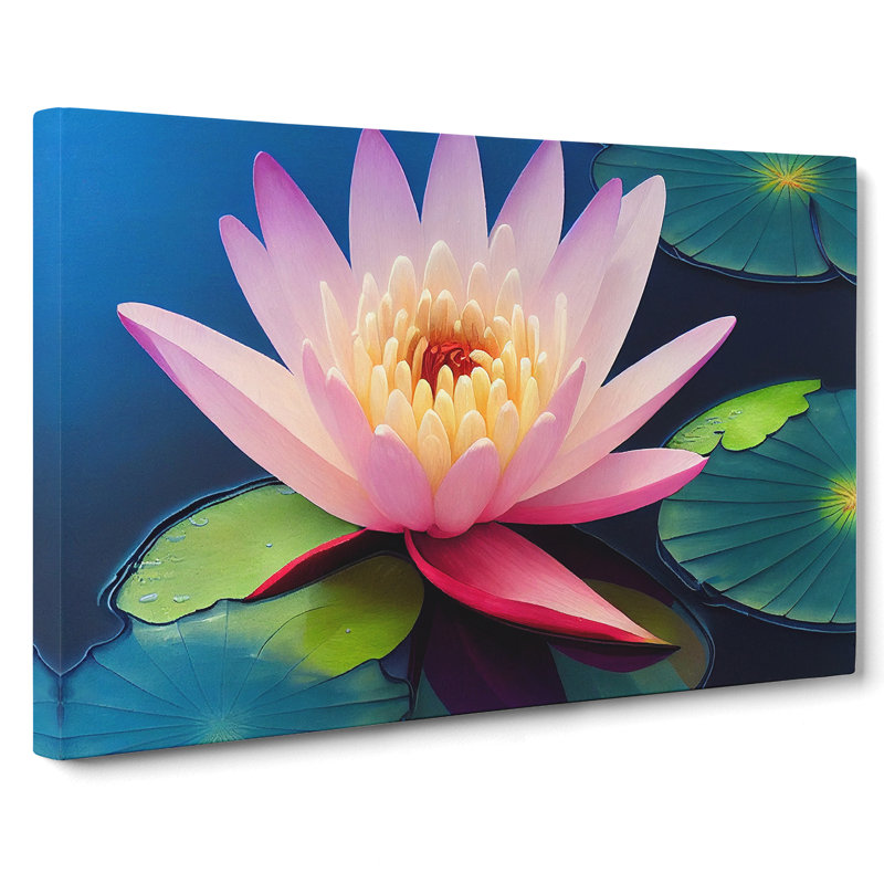 Peaceful Water Lily Flower - Wrapped Canvas, 50cm H x 76cm W x 3cm D