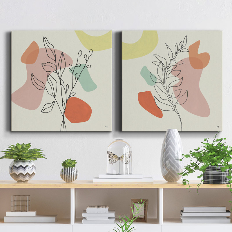 «Growing Strong I», ensemble de 2 peintures, H 32 po x l 64 po x P 1 po, Toile tendue