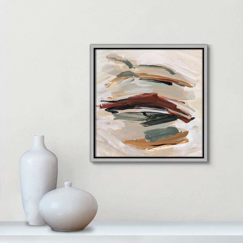 Carmina Spring Shadows by Susan Jill - Floater Frame Painting on Canvas, 13.5" H x 13.5" W, Silver 