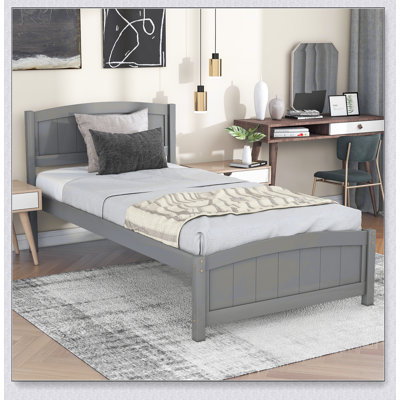 Wood Platform Bed With Headboard,Footboard And Wood Slat Support