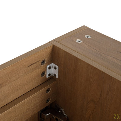 Meuble-lavabo de 30 pouces avec lavabo en céramique et tablette ajustable (KD-PACKING)
