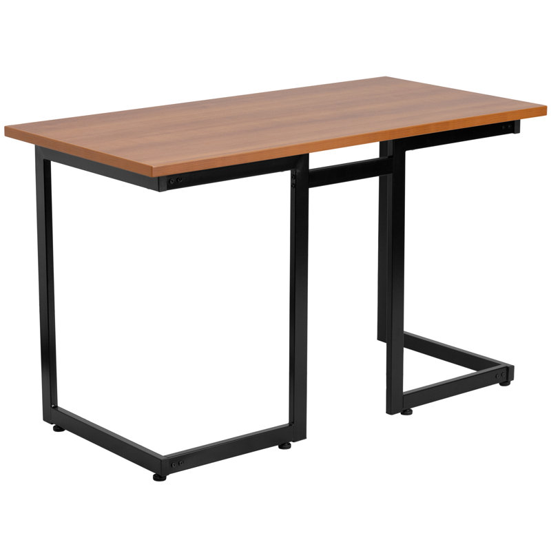 Computer Desk with Open Base Design and Stabilizing Brace