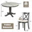Ensemble de table de salle à manger et de chaises 5 pièces, table de cuisine en bois massif avec 4 chaises confortables pour les réunions de famille-2074379903-2074379900-2074379890-2074379901
