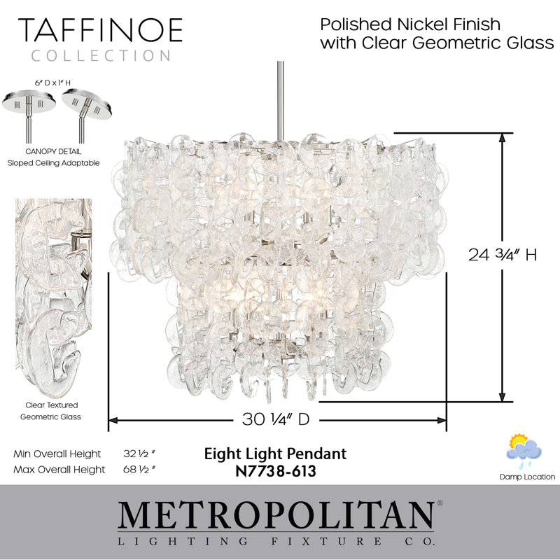 Luminaire suspendu 8 lumières Taffinoe