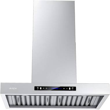 IKTCH 30 900 Cubic Feet Per Minute Ducted Wall Mount Range Hood with  Baffle Filter and Light Included