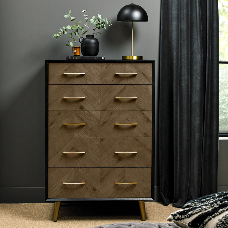 Agamjot 80cm W 5 - Drawer Chest of Drawers