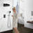Modern 2-Function Set Minimalist Concealed Shower System - Solid Brass Control Valve, ABS Overhead & Handheld Shower with Self-Cleaning Silicone Nozzles