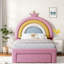 Lit arc-en-ciel en velours avec rangement pour lit simple Rainbow