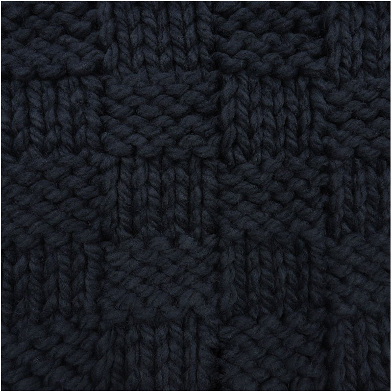 Chess Hand Knitted Solid Textured Chess Pattern Square 27x27 inch Euro Sham, Navy