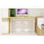 Bureau polyvalent réglable pour adultes et pour adultes, levage manuel idéal, bureau à la maison idéal, pieds de table blancs, bureau de couleur bois, structure à double colonne à hauteur de main fonctionnelle, conception simple-1703462847