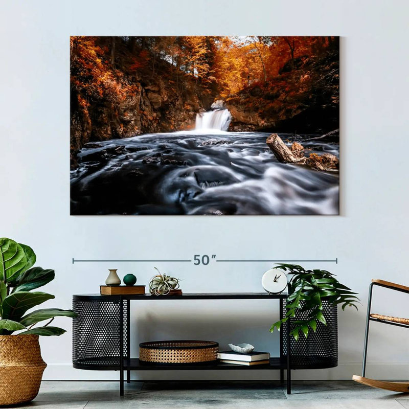 Alvord Doane's Falls Waterfall Scene, 34" H x 51" W