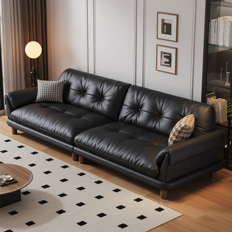 Black Retro Straight Layout Sofa