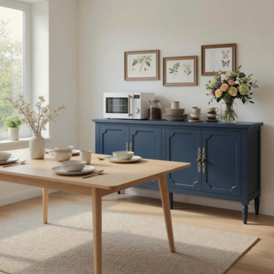 Buffet armoire - Buffet rétro avec tablettes réglables