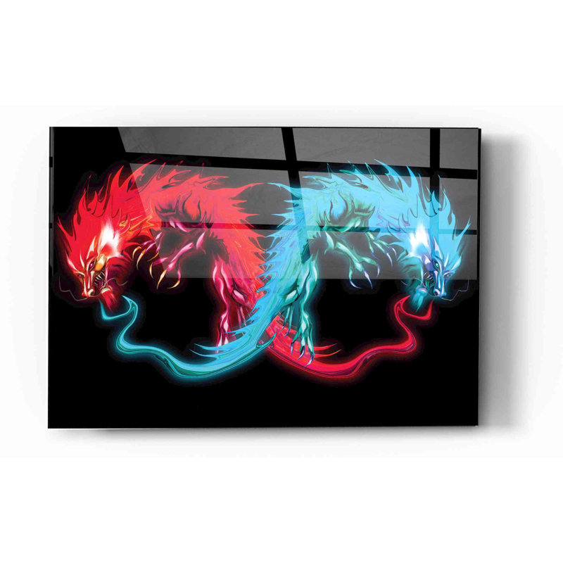 «Double Dragon» par Michael Stewart, H 12 po x l 16 po x P 0,12 po
