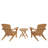 Grade A Teak Adirondack Chair Outdoor Patio Set of 3 (2 Chairs + 1 Side Table)
