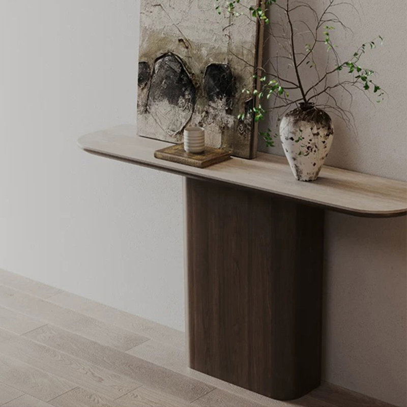 Table d'entrée en noyer, H 33,46 po x l 39,37 po x P 13,78 po