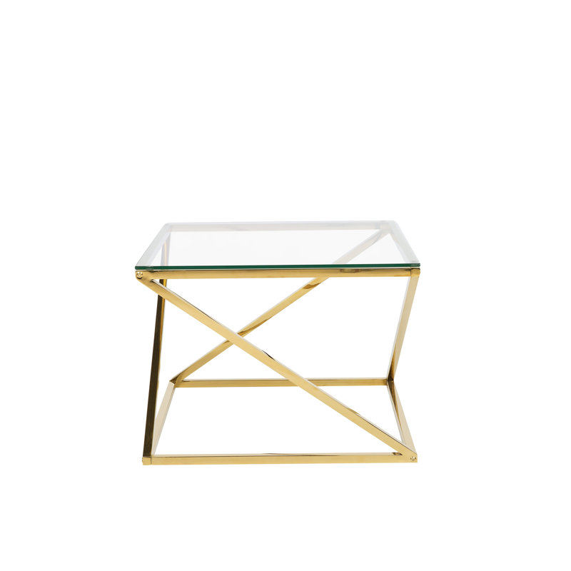 Aurora Cross Legs Coffee Table, Gold