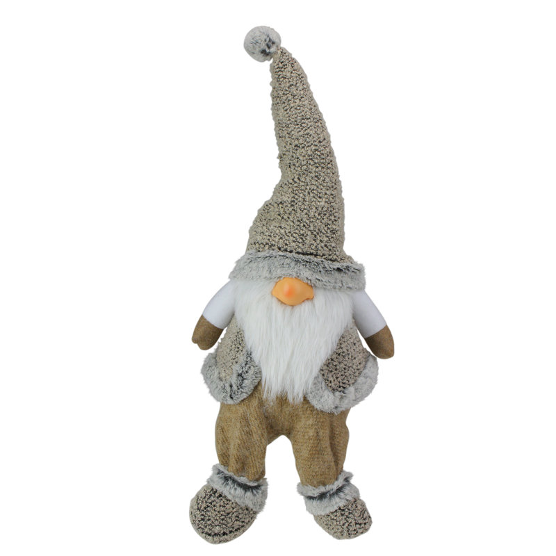 Décoration de Noël gnome de Noël gris et beige 17 "