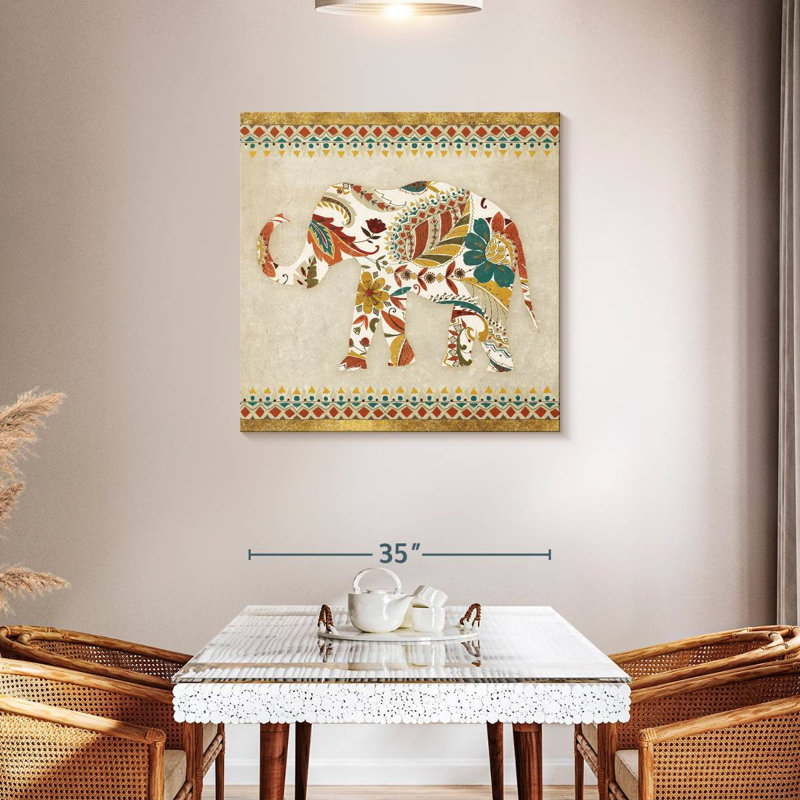 Brampt Boho Elephant II, 36" H x 36" W