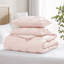 Ensemble d'édredon de 3 pièces en microfibre à nervures Swift Home - couleurs unies et motifs rayés - toutes saisons, durable, facile d'entretien-156299529-156299570